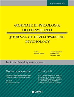 Giornale di Psicologia dello sviluppo - Journal of Developmental Psychology n. 100 - ottobre 2011