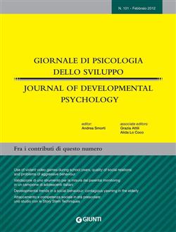 Giornale di Psicologia dello sviluppo - Journal of Developmental Psychology n. 101 - febbraio 2012