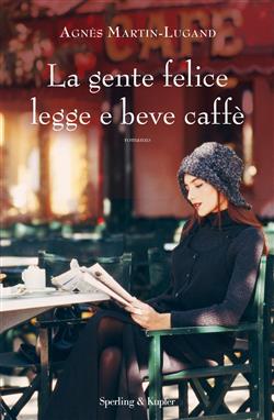 La gente felice legge e beve caffè